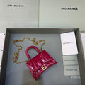 BLN-Ciaga Hourglass Mini Handbag With Chain In Dark Red, For Women,  Bags 4.7in/12LO