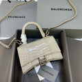 BLN-Ciaga Hourglass XS Handbag In Beige, For Women,  Bags 7.4in/19LO