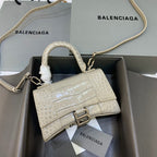 BLN-Ciaga Hourglass XS Handbag In Beige, For Women,  Bags 7.4in/19LO