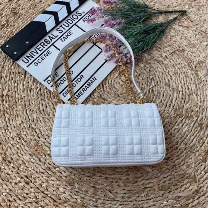 BB Quilted Medium Lola Bag Monogram White For Women, Bags 11in/28LO 80211061