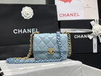 CHL - Mini Flap Bag Gold-Tone Metal Blue Bag For Women 13LO/5in
