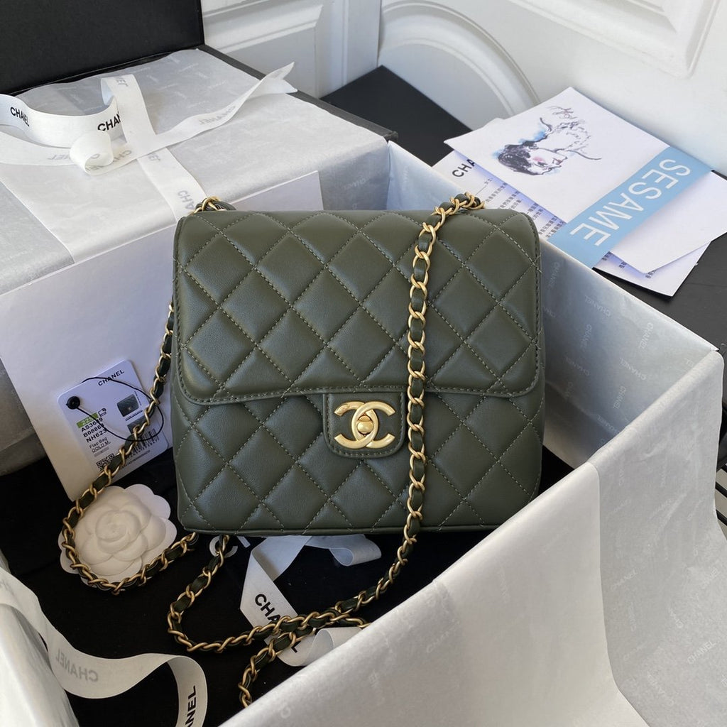 CHL - Mini Flap Bag Dark Green For Women Bags 6.7in/17LO