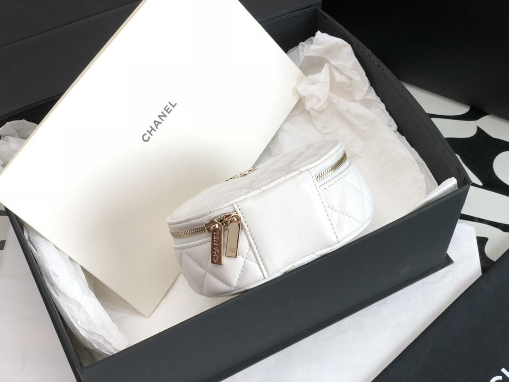 CHL - Vanity Case Shiny Gold White Bag For Women 9.5LO/3.7in