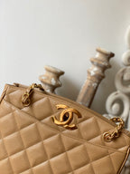 CHL -  Beige Medium Quilted Caviar Tote Bag For Women 28LO/11in