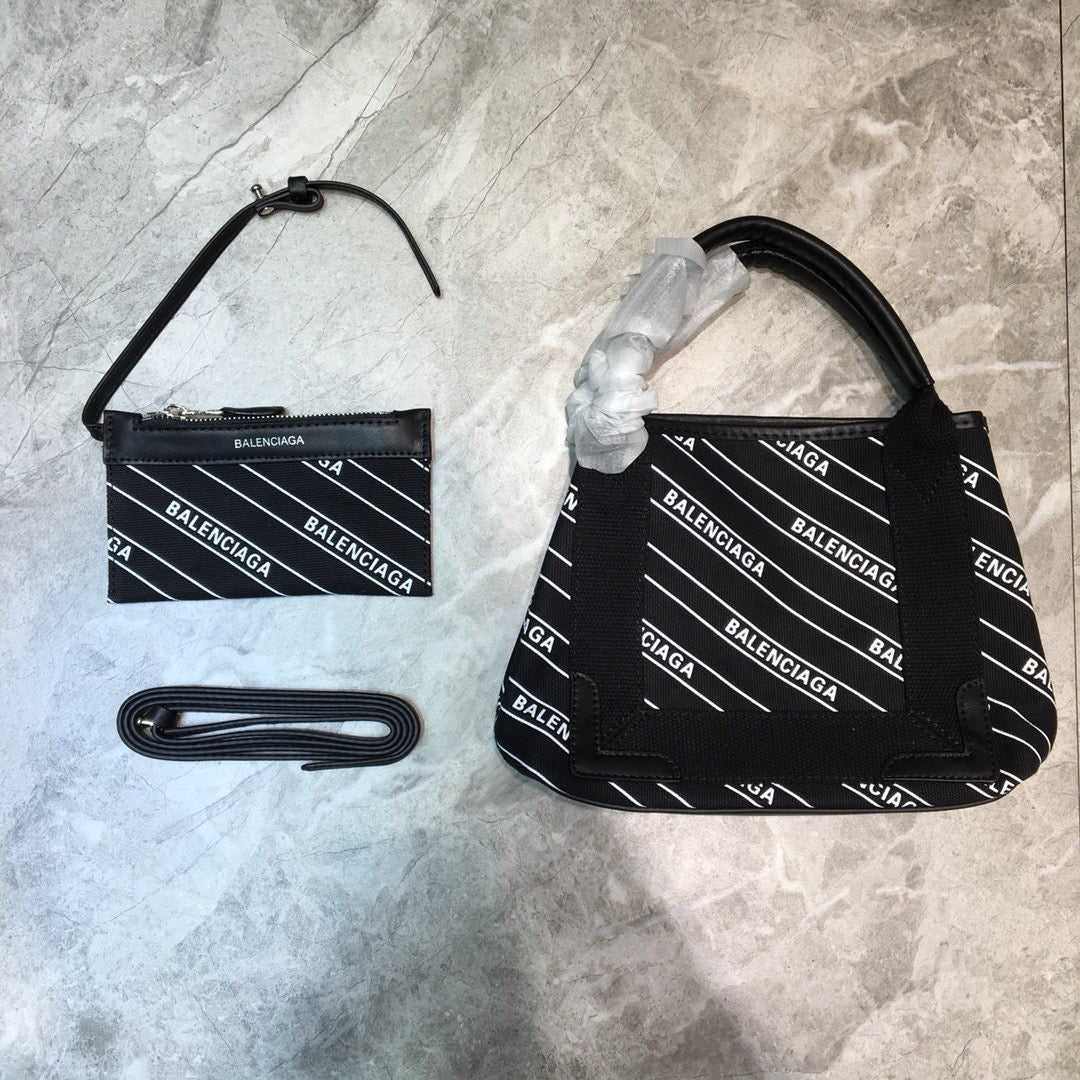 BLN-Ciaga Navy XS Tote Bag In Black, For Women,  Bags 12.6in/32LO