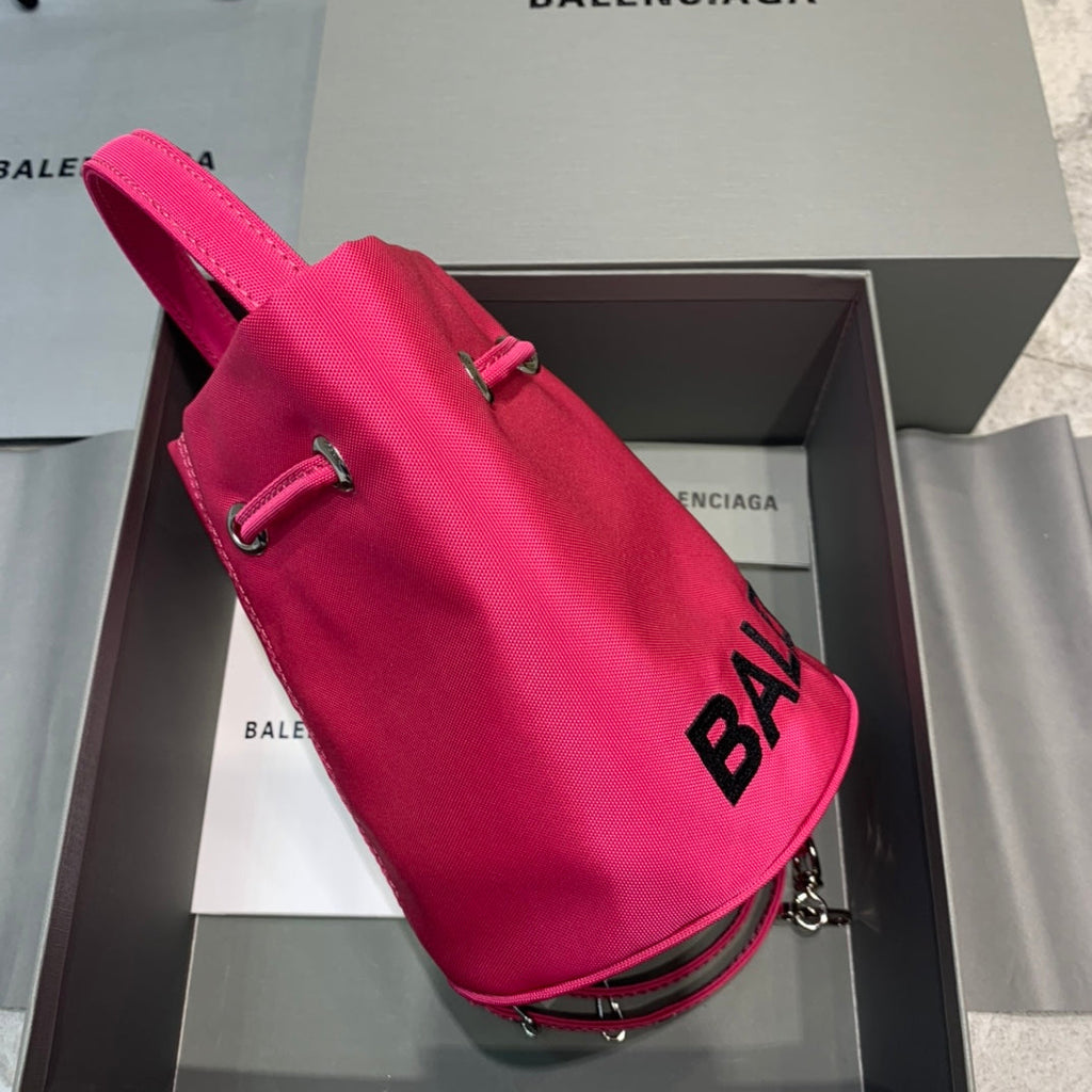 BLN-Ciaga Le Cagole Medium Bucket Bag In Dark Pink, For Women,  Bags 11.8in/30LO
