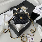 CHL -  Clutch With Chain Gold Hardware Black For Women Handbags, Shoulder Bags 5.7in/14.5LO AP2945