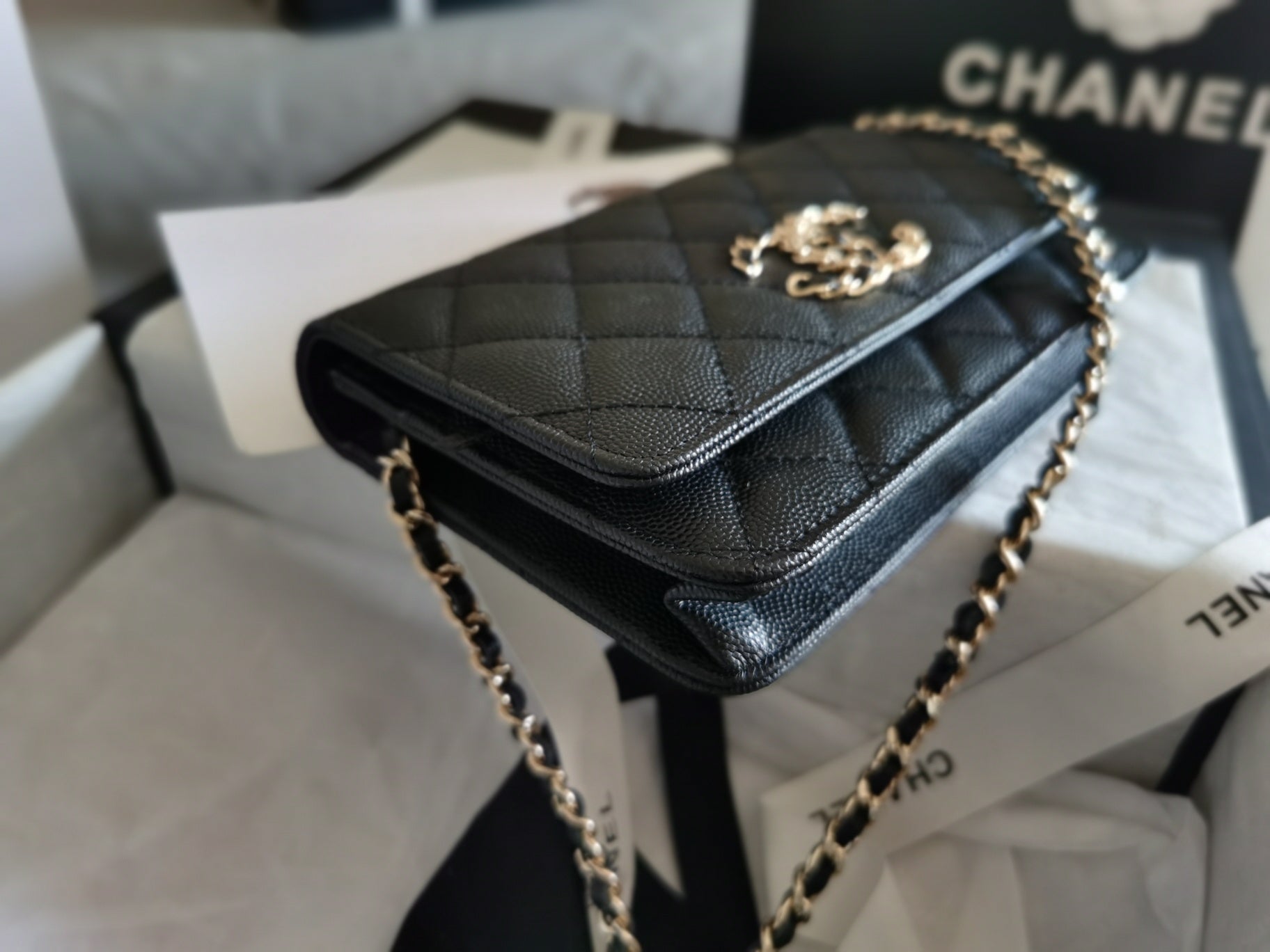 CHL - Mini Flap Bag Black For Women 7.2in/18.5LO