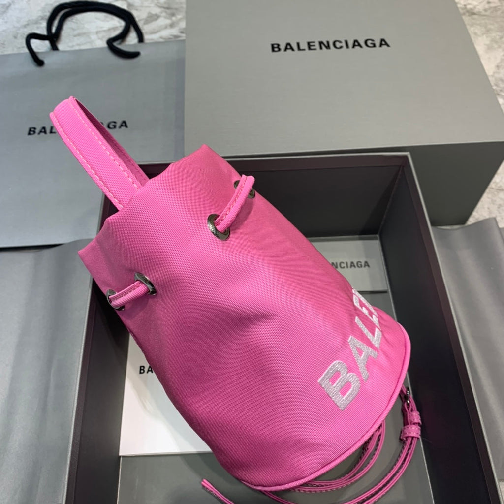 BLN-Ciaga Le Cagole Medium Bucket Bag In Pink, For Women,  Bags 11.8in/30LO