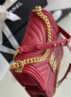 CHL - Medium Boy Handbag Red For Women 9.8in/25LO A67086