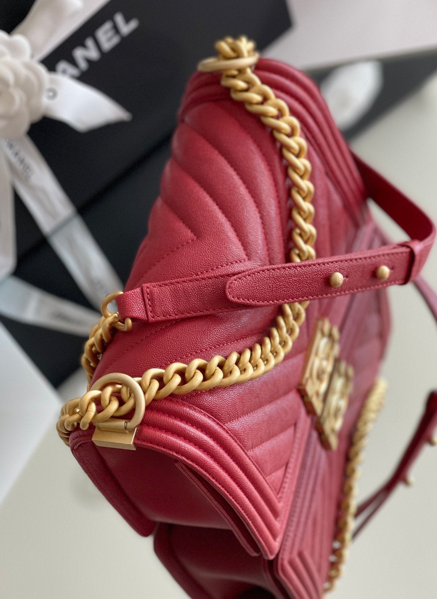 CHL - Medium Boy Handbag Red For Women 9.8in/25LO A67086