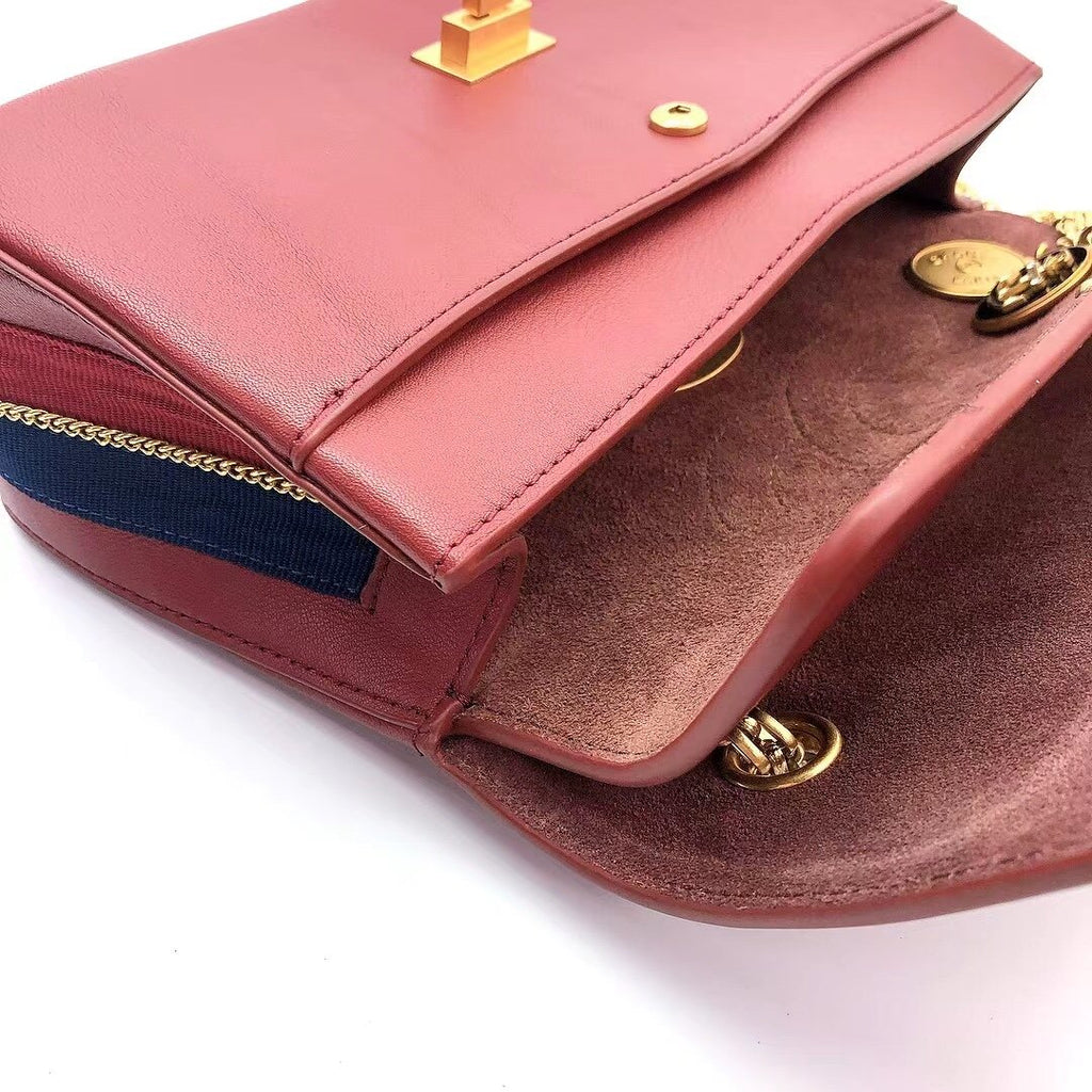 CHL - Maroon Medallion Nude Reissue 2.55 Classic 225 Flap Red Bag For Women 24LO/9.4in