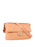 CHNL -  Patent Salmon Leather Shoulder Bag.
