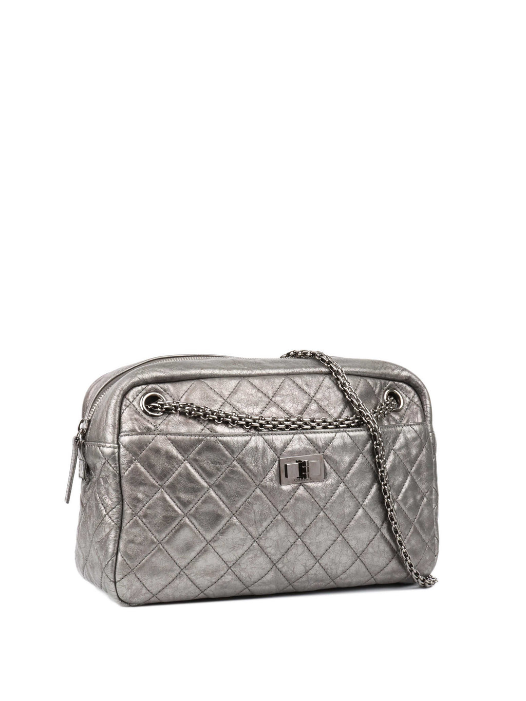 CHNL -  Metallic Silver 2.55 Reissue Camera Bag.