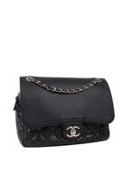 CHNL -  Black Wrinkled Quilted Flap Bag