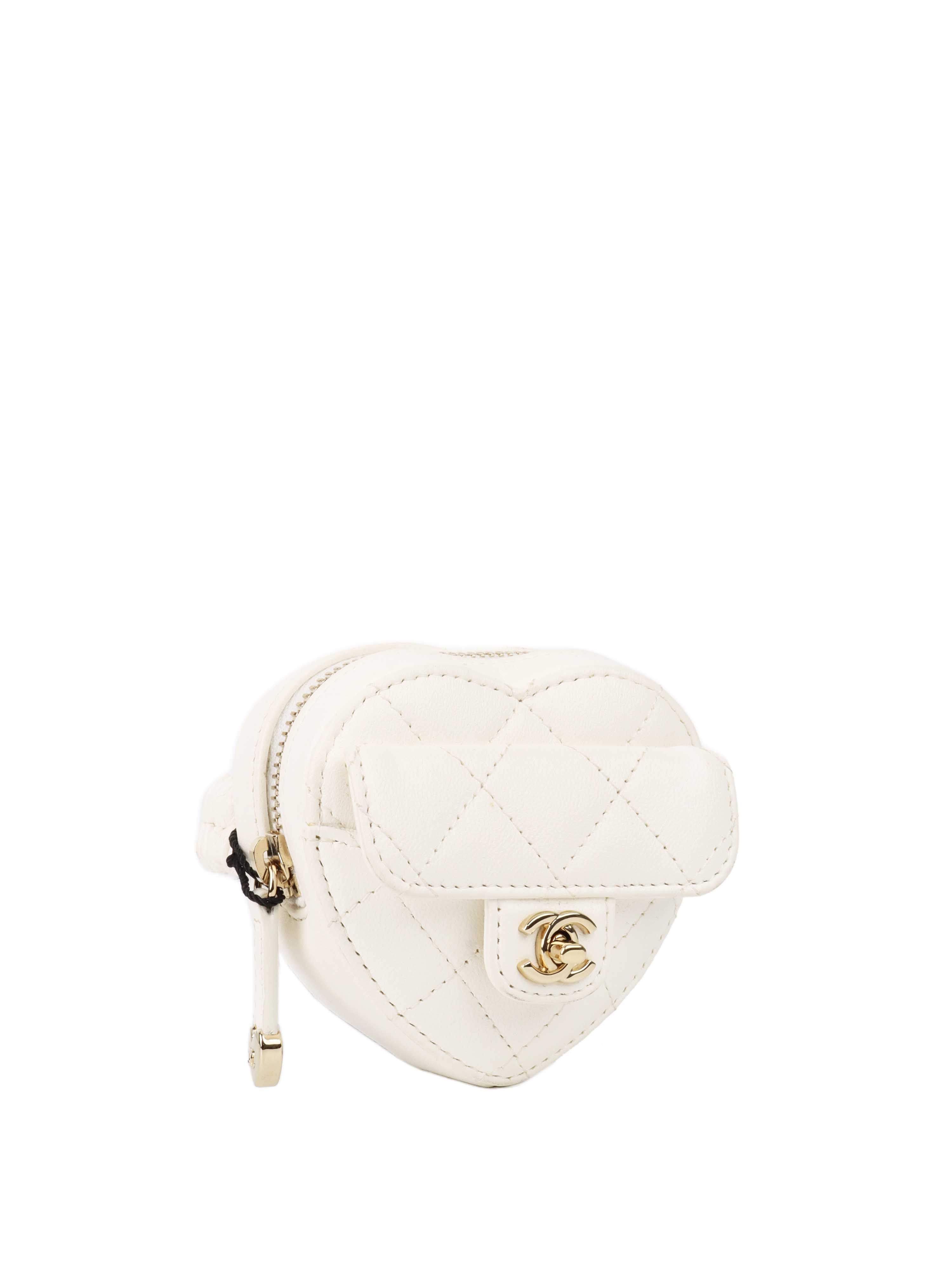 CHNL -  White Heart Coin Purse.