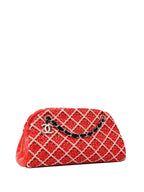 CHNL -  Limited Edition Red Patent & Tweed Double Chain Tote