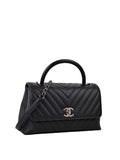 CHNL -  Medium Chevron So Black Coco Handle.