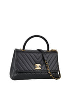 CHNL -  Medium Dark Grey Coco Handle GHW.
