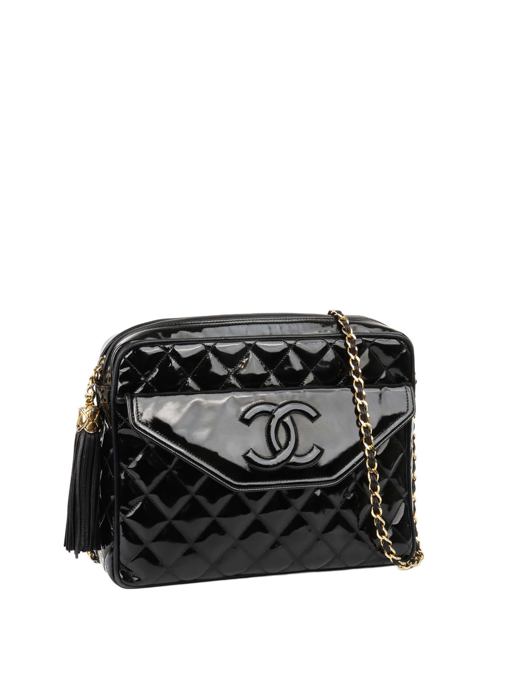 CHNL -  Black Patent Shoulder Bag.