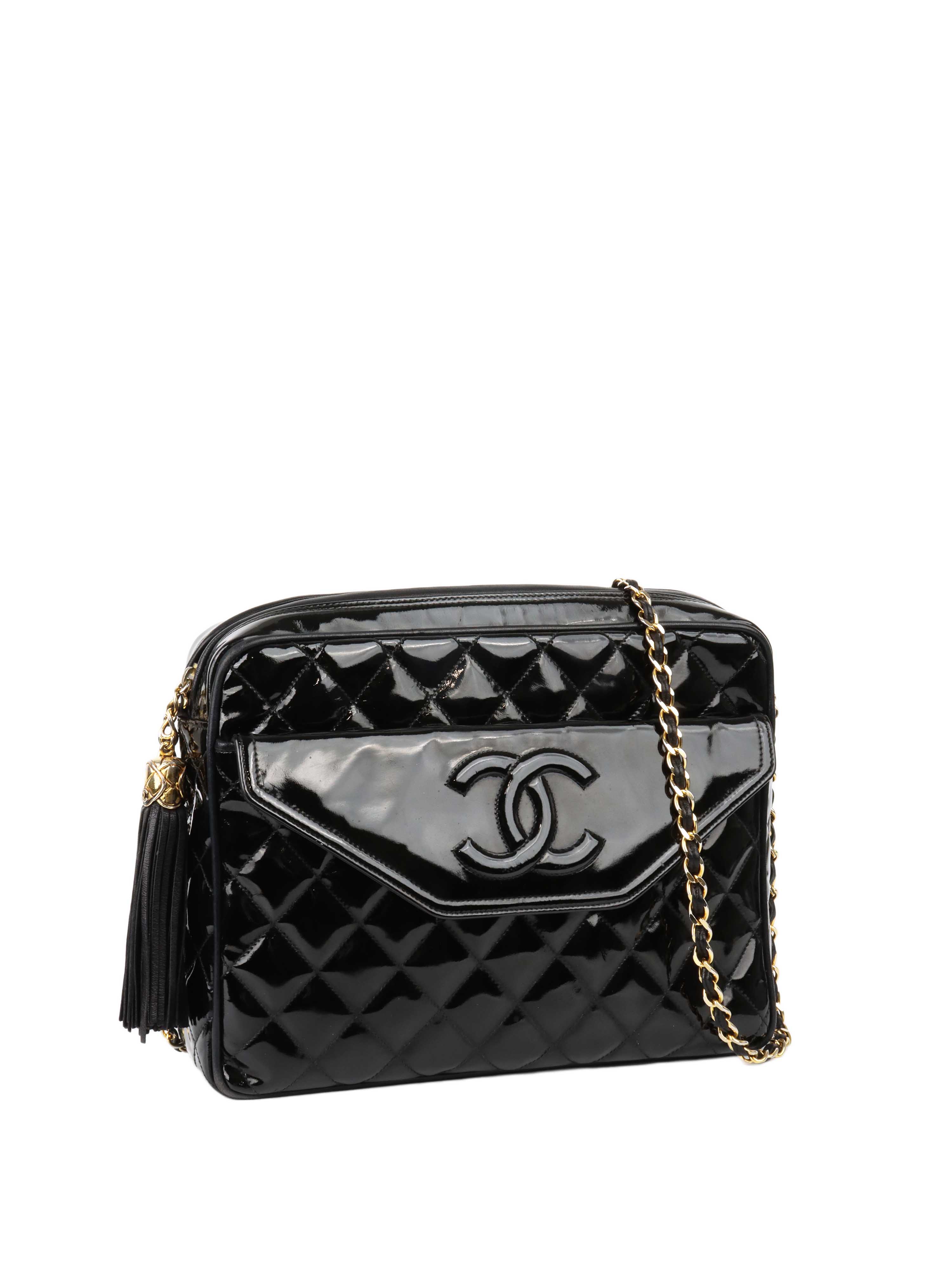 CHNL -  Black Patent Shoulder Bag.