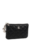 CHNL -  Black Lambskin Zip Pouch.