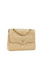 CHNL -   Two Toned Beige Flap Bag.
