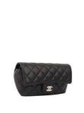 CHNL -  Black Caviar Glasses Case Chain Bag.