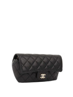 CHNL -  Black Caviar Glasses Case Chain Bag.