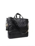 CHNL -  Black Gabrielle Top Handle Top Gold And Silver