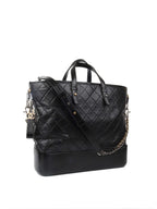 CHNL -  Black Gabrielle Top Handle Top Gold And Silver