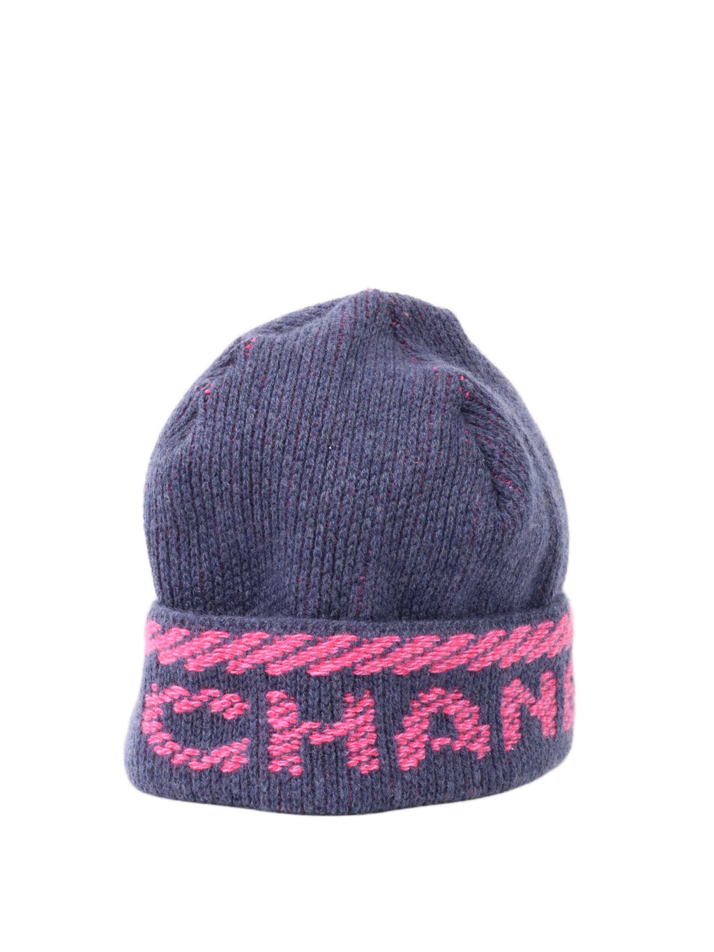 CHNL -  Navy and Fuchsia Beanie.