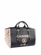 CHNL -  Black & Raffia Deauville Tote.