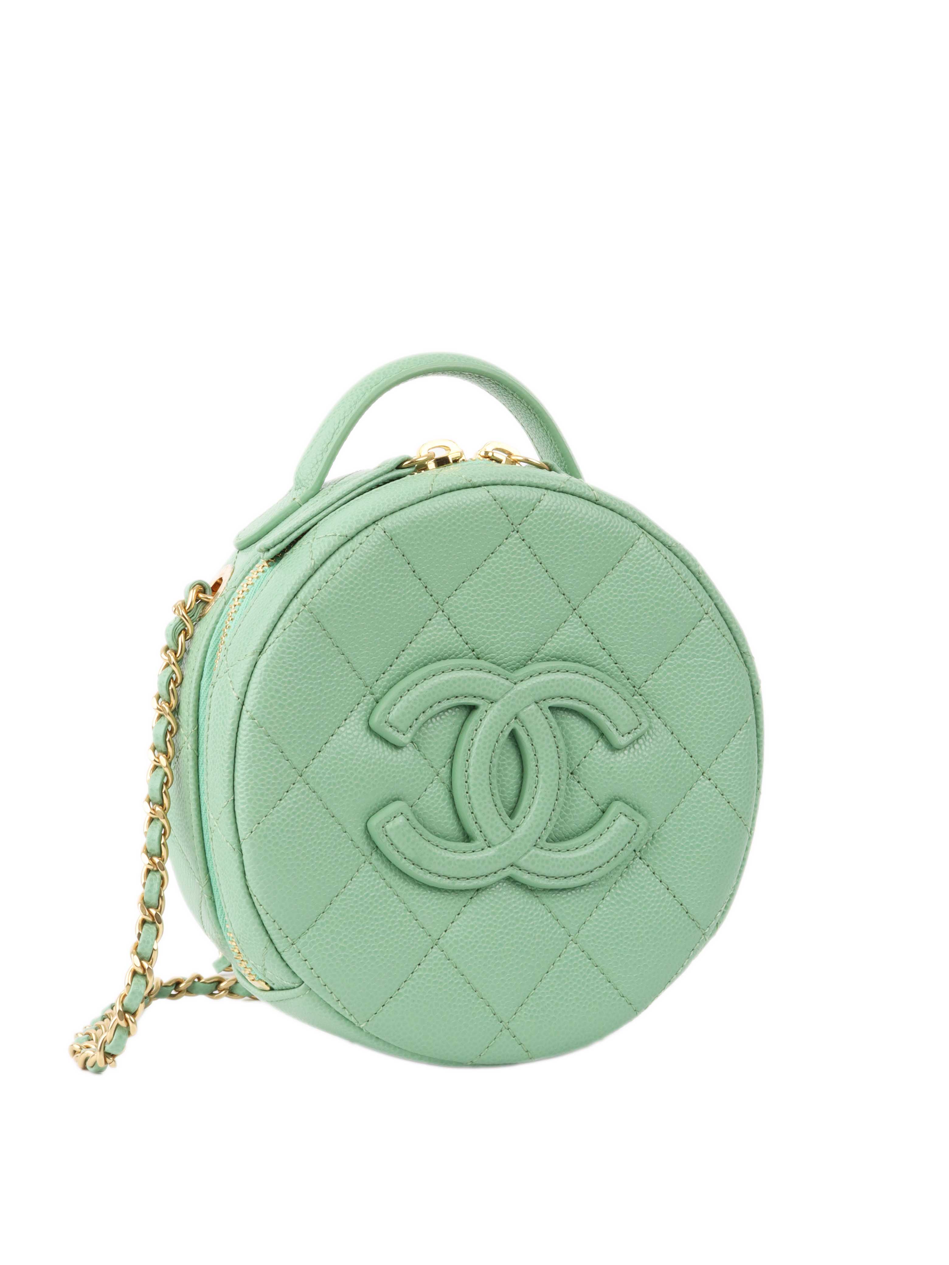 CHNL -  Green Round Vanity Bag.