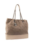 CHNL -  Grey Quilted Calfskin Tote.