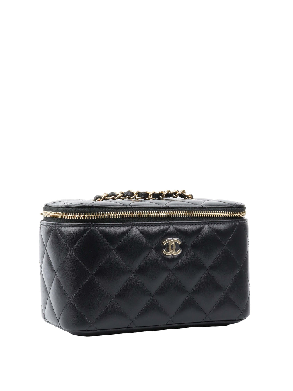 CHNL -  Black Lambskin Vanity Bag.