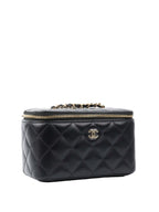 CHNL -  Black Lambskin Vanity Bag.