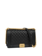 CHNL -  Black Medium Caviar Boy Bag GHW.