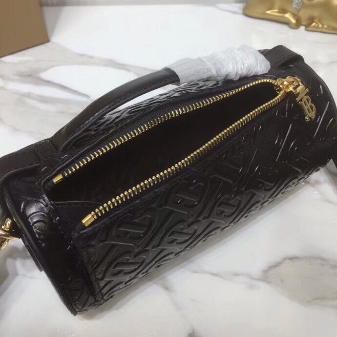 B-Berry - BB  Barrel Monogram Bag Black For Women, Bags 10in/27LO