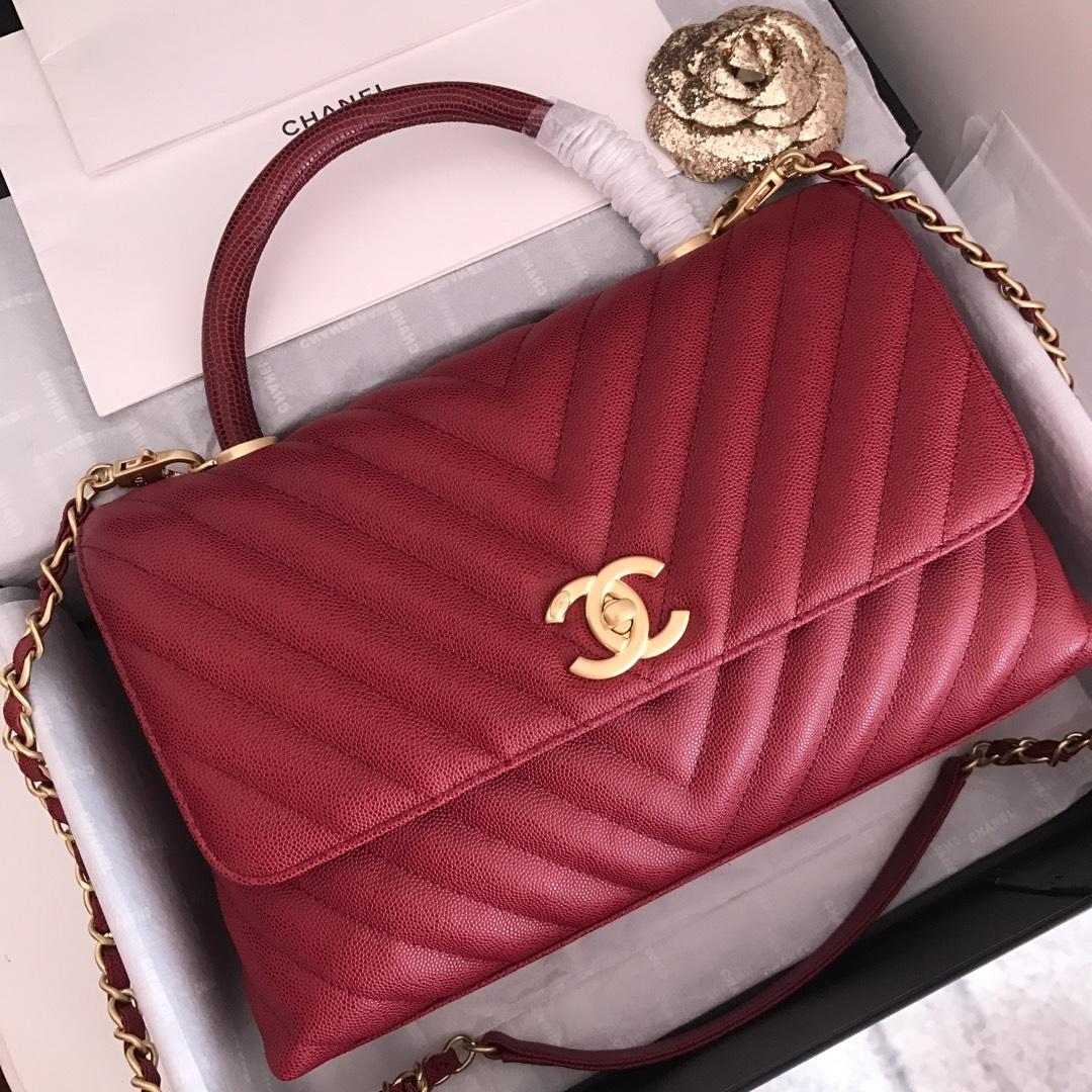 CHL - Handbag With Top Handle Red For Women 11in/28LO