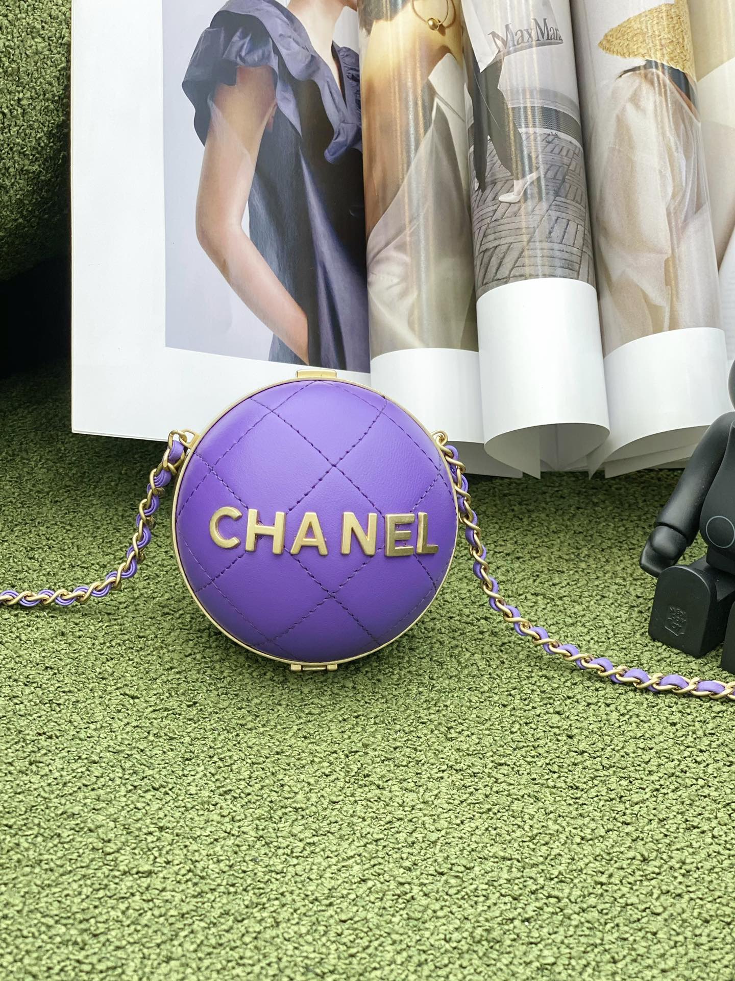 CHL -  Ball Bag Purple and Gold Chain Bag For Women 23.5LO/9.25in