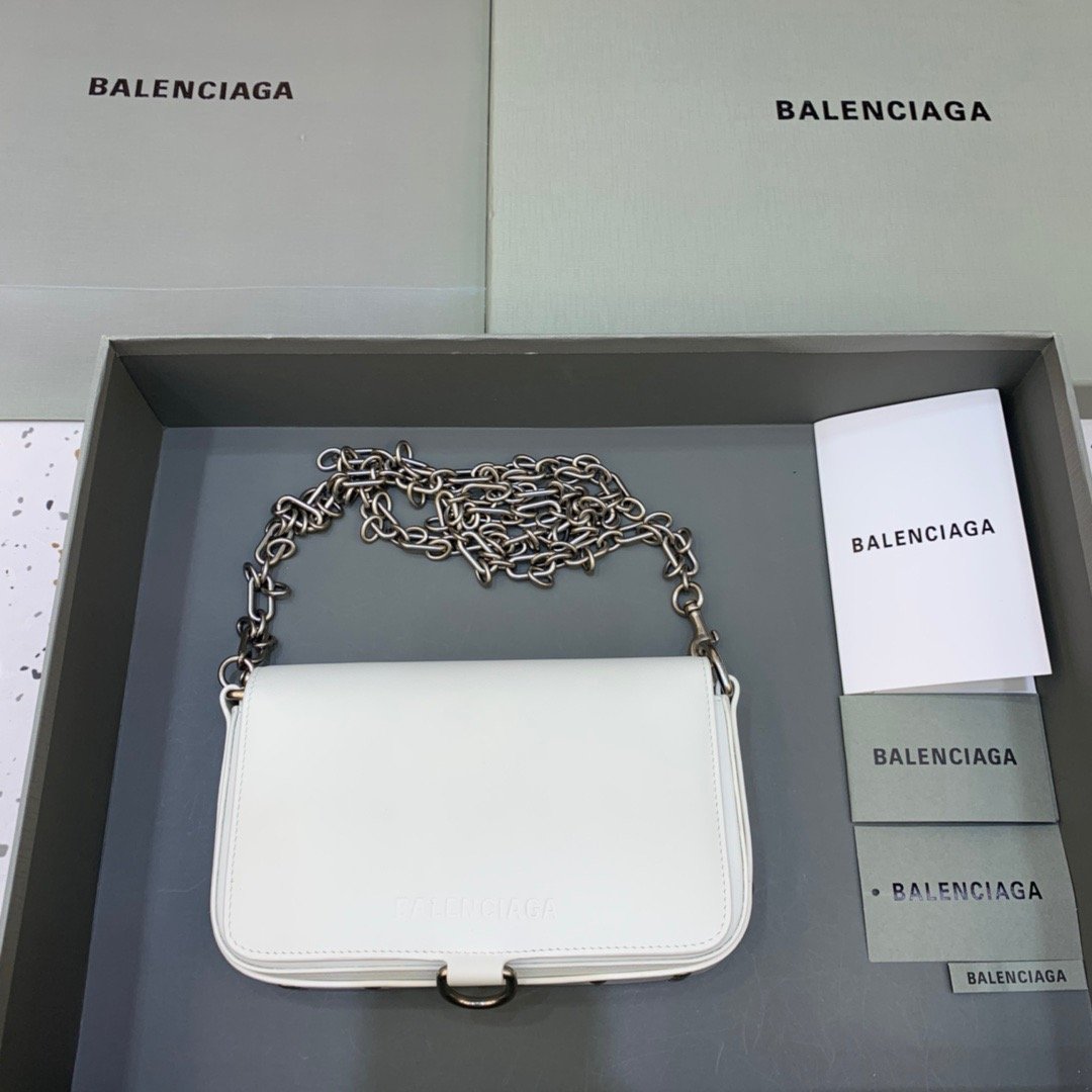 BLN-Ciaga Bondage Wallet With Chain White, For Women,  Bags 8in/20LO