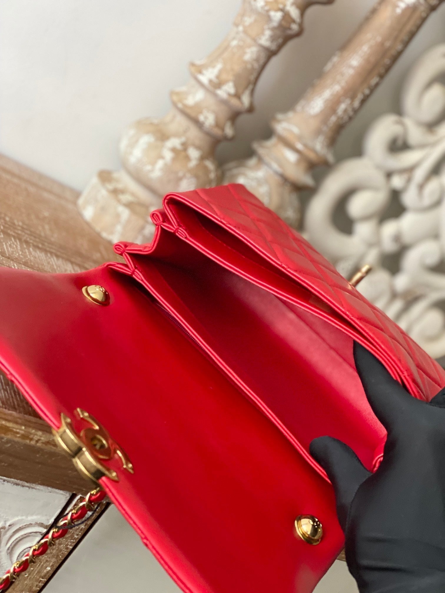 CHL - Large Flap Red Bag For Women 23LO/9in