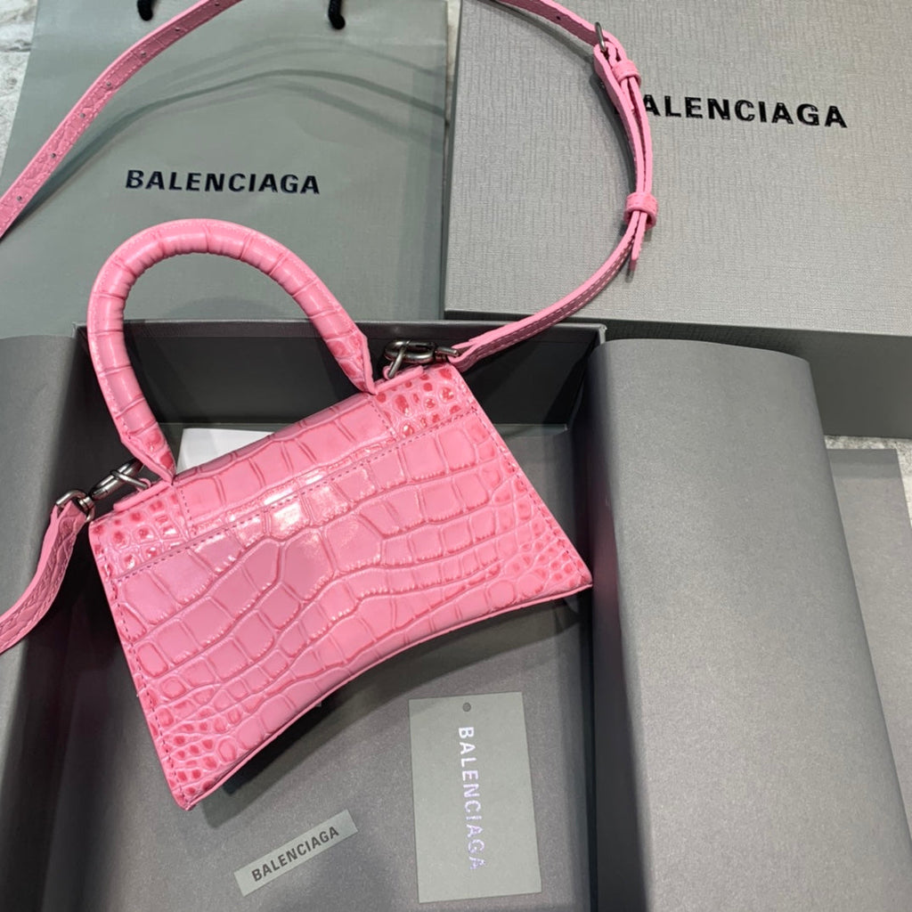 BLN-Ciaga Hourglass XS Handbag In Dark Pink, For Women,  Bags 7.4in/19LO
