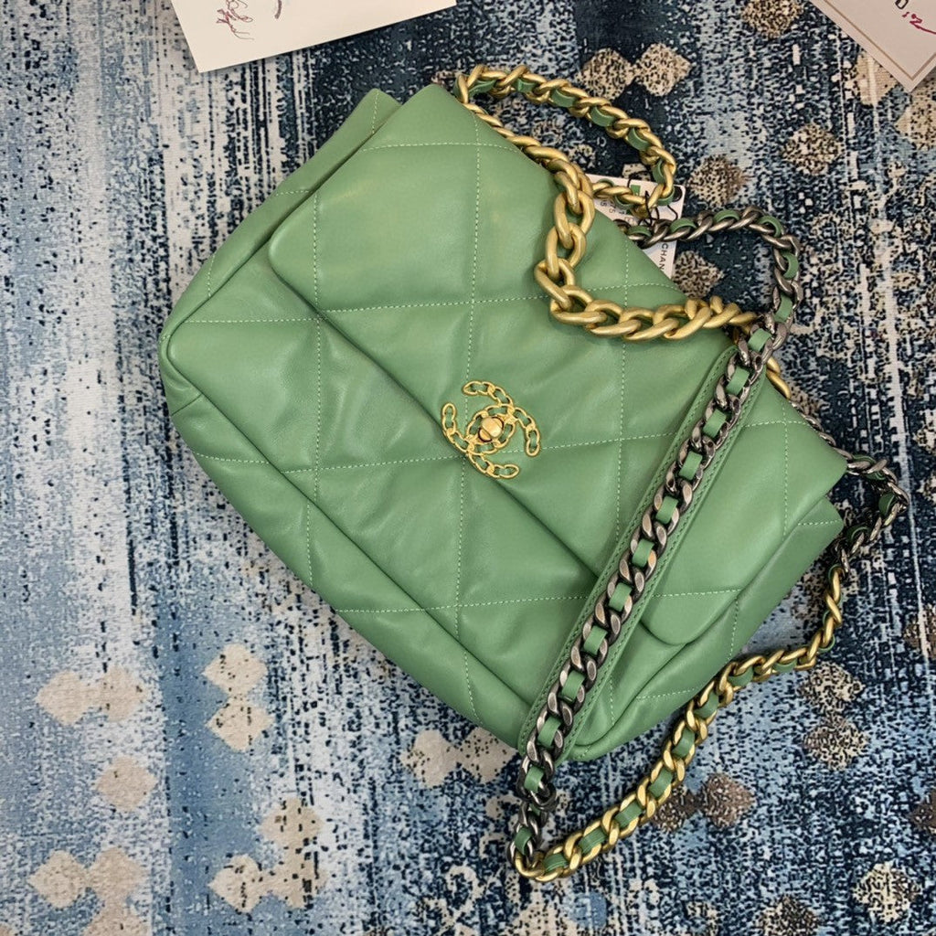 CHL -  19 Flap Bag Gold Hardware Green For Women Handbags, Shoulder Bags 10.2in/26LO AS1160
