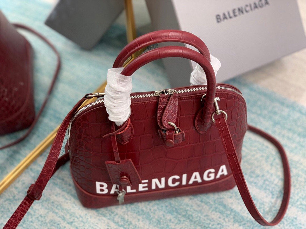 BLN-Ciaga Ville XXS Handbag In Dark Red, For Women,  Bags 8.6in/22LO