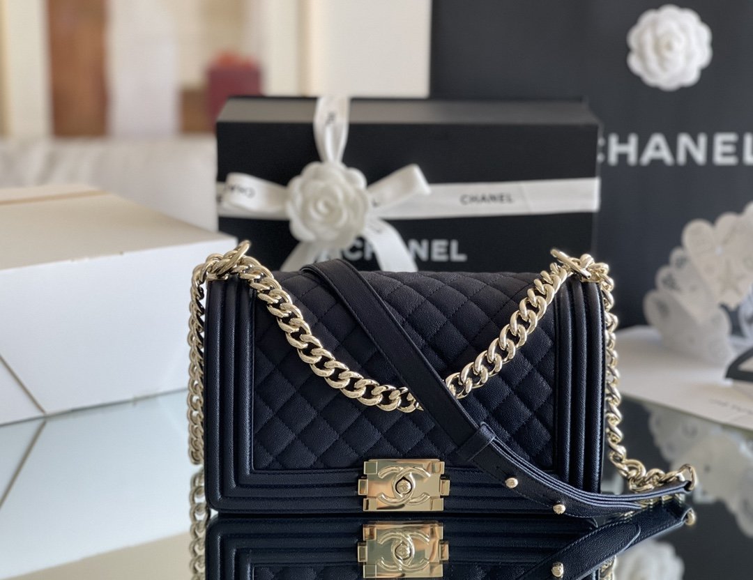 CHL - Medium Boy Handbag Dark Blue For Women 9.8in/25LO A67086