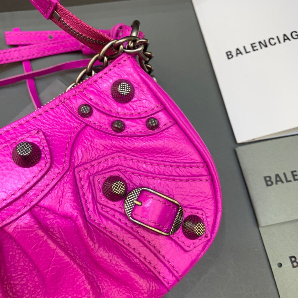 BLN-Ciaga Le Cagole Mini Bag With Chain In Dark Pink, For Women,  Bags 8.2in/21LO