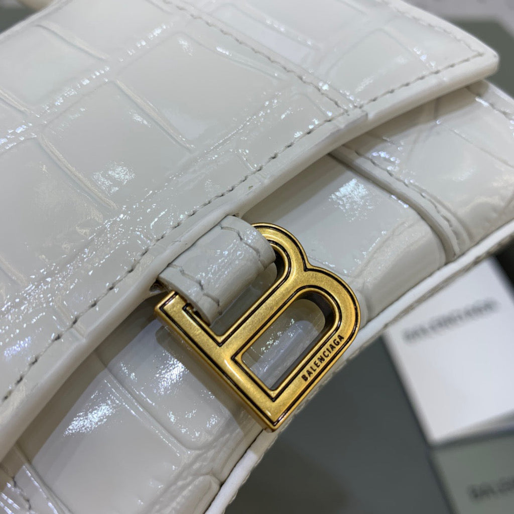 BLN-Ciaga Hourglass Mini Handbag With Chain In White, For Women,  Bags 4.7in/12LO