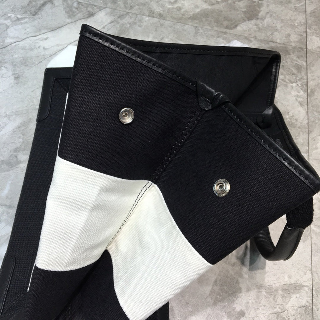 BLN-Ciaga Navy Medium Cabas Tote Bag In Black And White, For Women,  Bags 14.1in/36LO